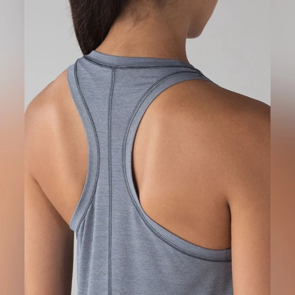 Lululemon Hot Like Agni Singlet Heathered‎ Sterling W1ABXS Size 8